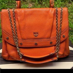 Authentic MCM Leather Two-way Studded Crossbody/Shoulder Bag